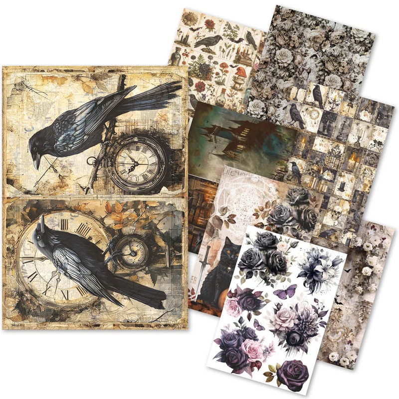Ciao Bella – Rice Paper A5 MIXED 8/Pkg Dark Academia