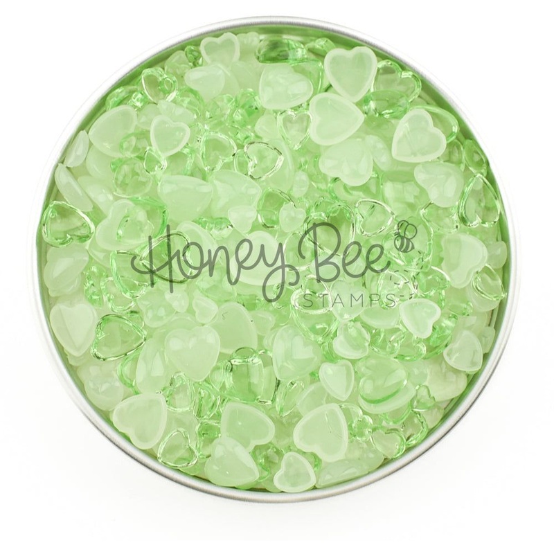 Dappled Moss – Acrylic Hearts Mix