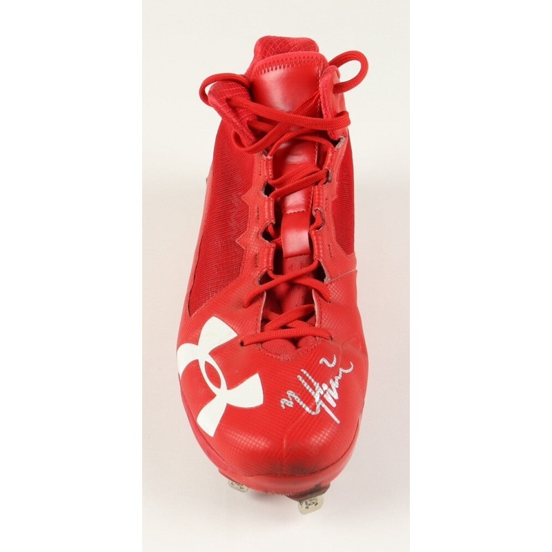 Nico Hoerner Signed Cubs Under Armor Baseball Cleat (JSA) 2018 1st Round Pk