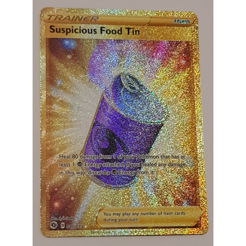 Pokemon Sword and Shield Champions Path Suspicious Food Tin #080/073 Secret Hyper Rare Holo Trading Card