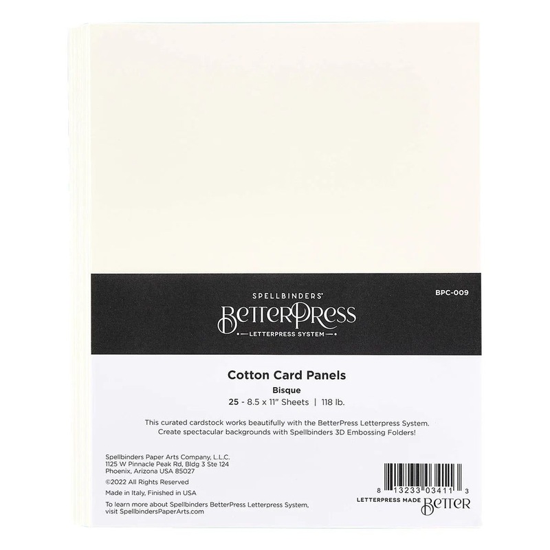 Spellbinders Better Press Letter Press System Cotton Cardstock 8.5X11 – Bisque