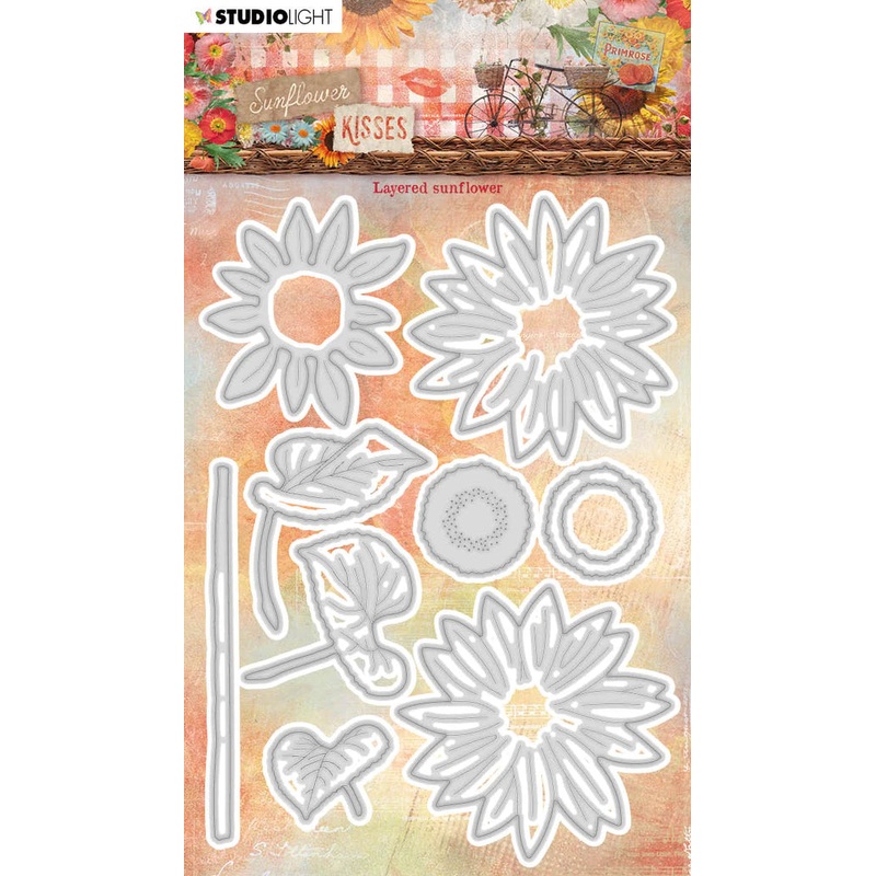 Studio Light Cutting Dies Layered Sunflower Sunflower Kisses 100x143x1mm 9 PC nr.527