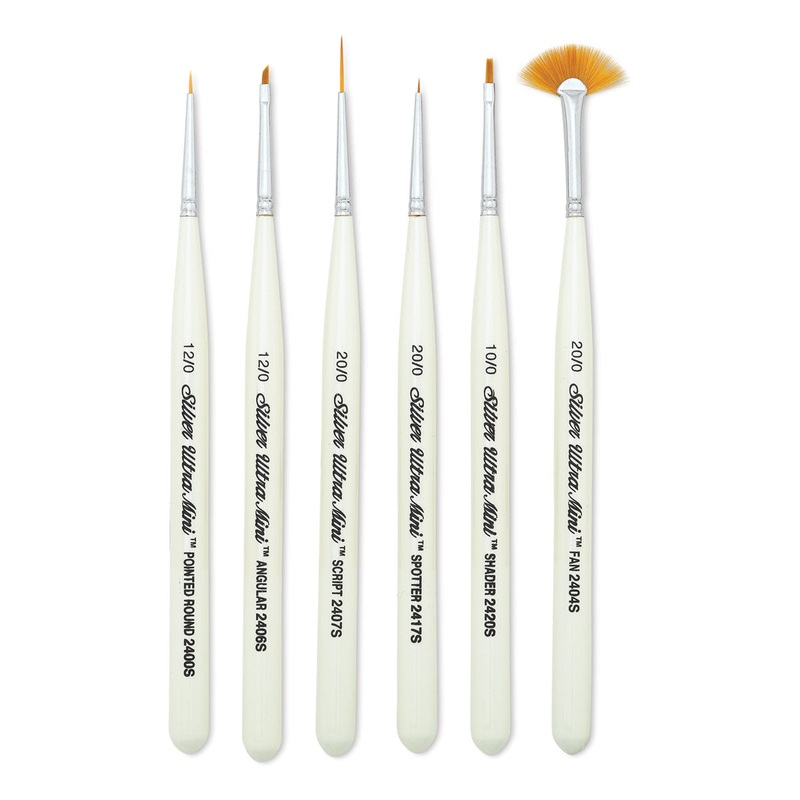 Ultra Mini Basic Miniature Detail 6pc Paint Brush Set