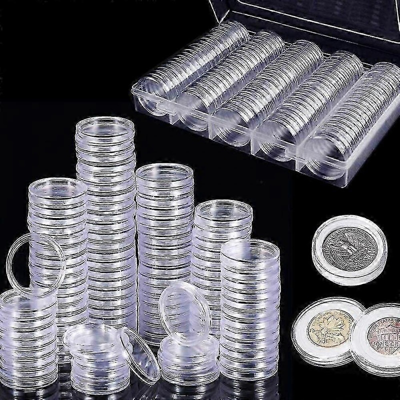 100PCS Plastic Coin Capsules Coin Collection with Storage Box for Coin Collection SPP