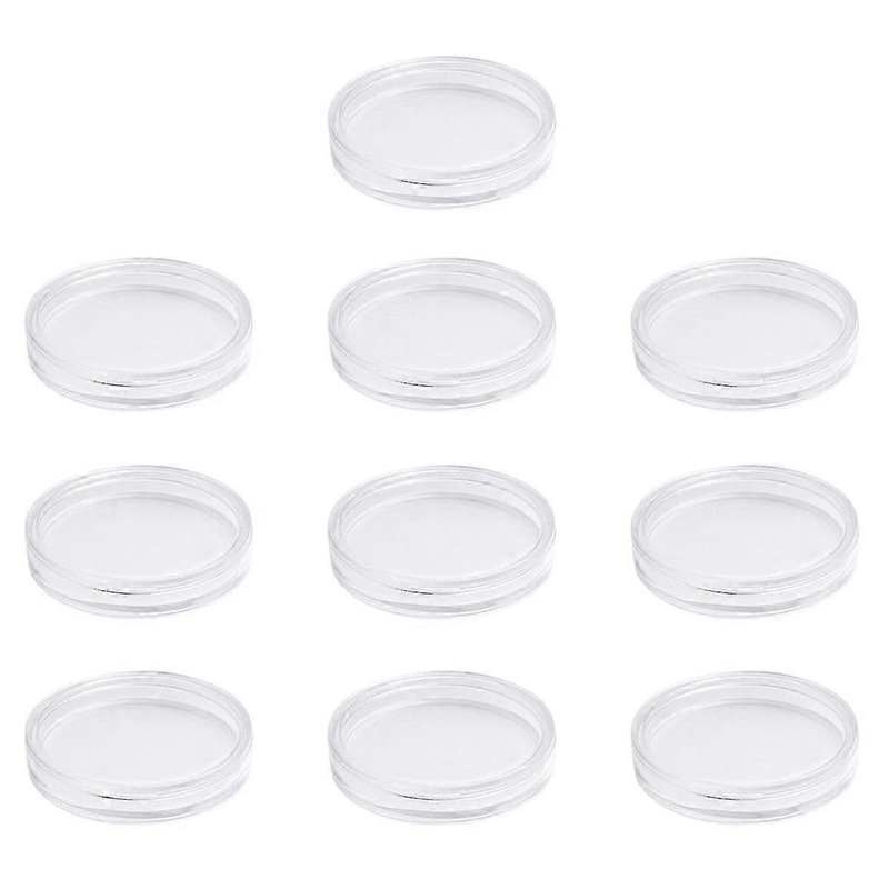 10pcs Round Coin Collection Protective Box Coin Box Plastic Transparent Box