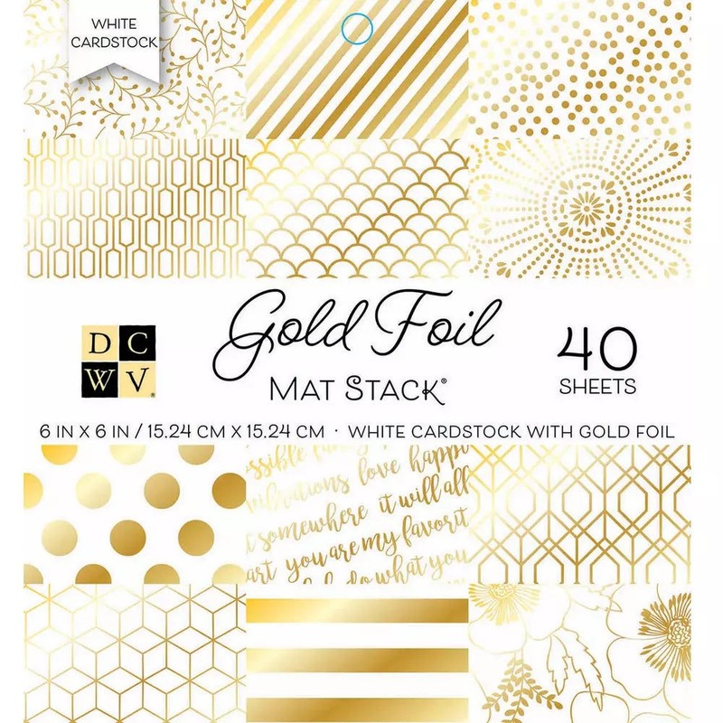 DCWV Single-Sided Cardstock Stack 6X6 40/pkg – Gold Foil