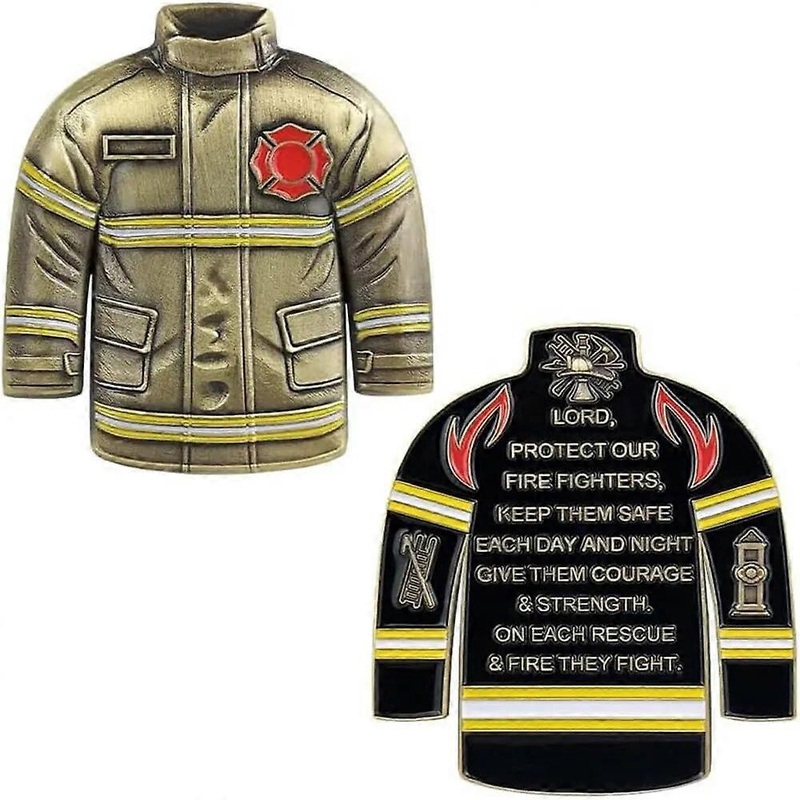 Firefighter Badge Commemorative Coin, Firefighting Rescue Uniform Challenge Coin, Firefighter Thank You Gift