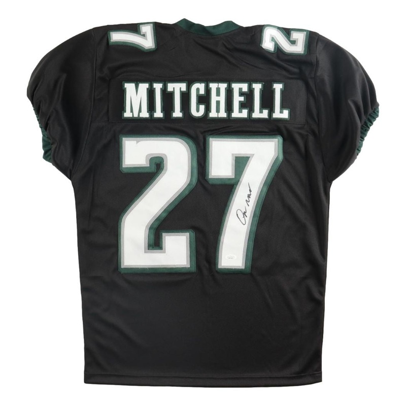 Quinyon Mitchell Philadelphia Signed Black Pro-Cut Football Jersey JSA Hologram