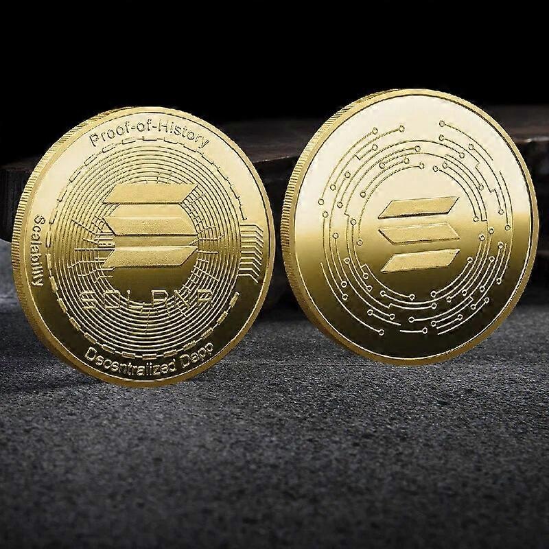 SOLRNR Crypto Commemorative Coin Physical Metal Cryptocurrency Gold Sliver Plated Collectibles Souvenirs Home Decorations Gifts