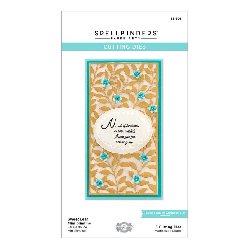 Spellbinders Sweet Leaf Mini Slimline Etched Dies from the Layered Fleur Bouquet Slimlines Collection