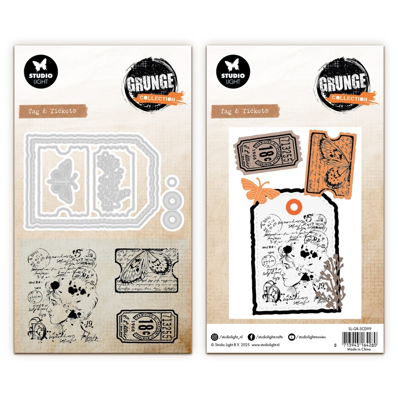 Studio Light Grunge – Stamp & Cutting Dies Tag & Tickets