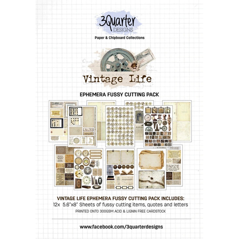 3Quarter Designs Ephemera Fussy Cutting Pack – Vintage Life