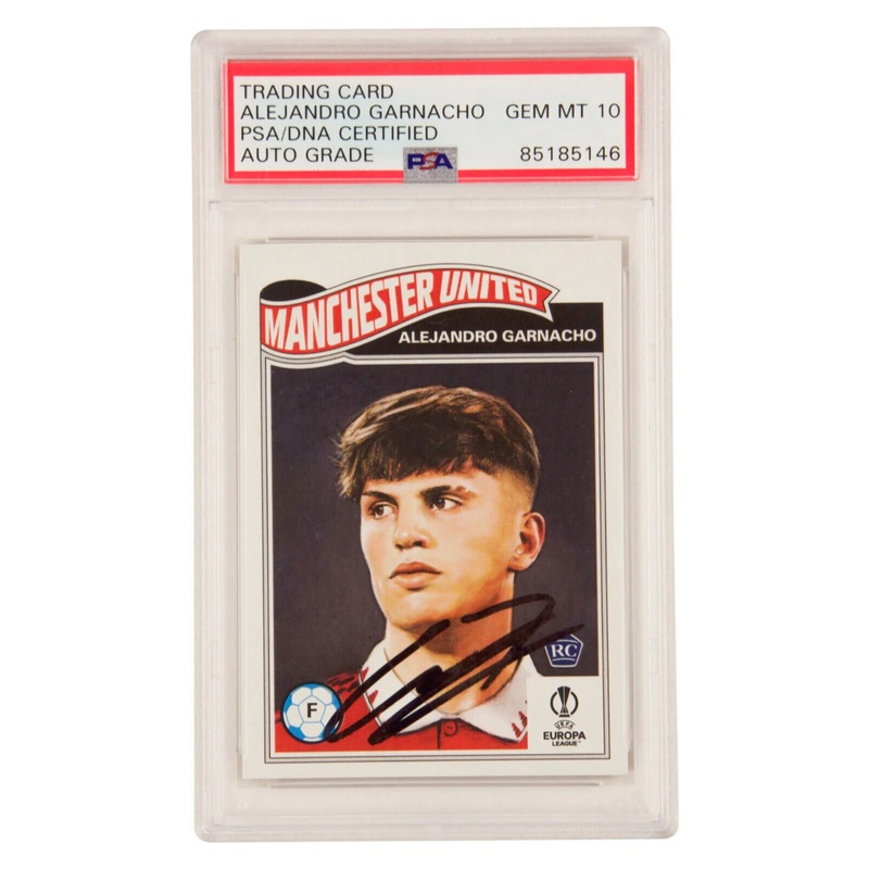Alejandro Garnacho Signed 2023 Topps Living UCL Set Rookie Card – PSA 10