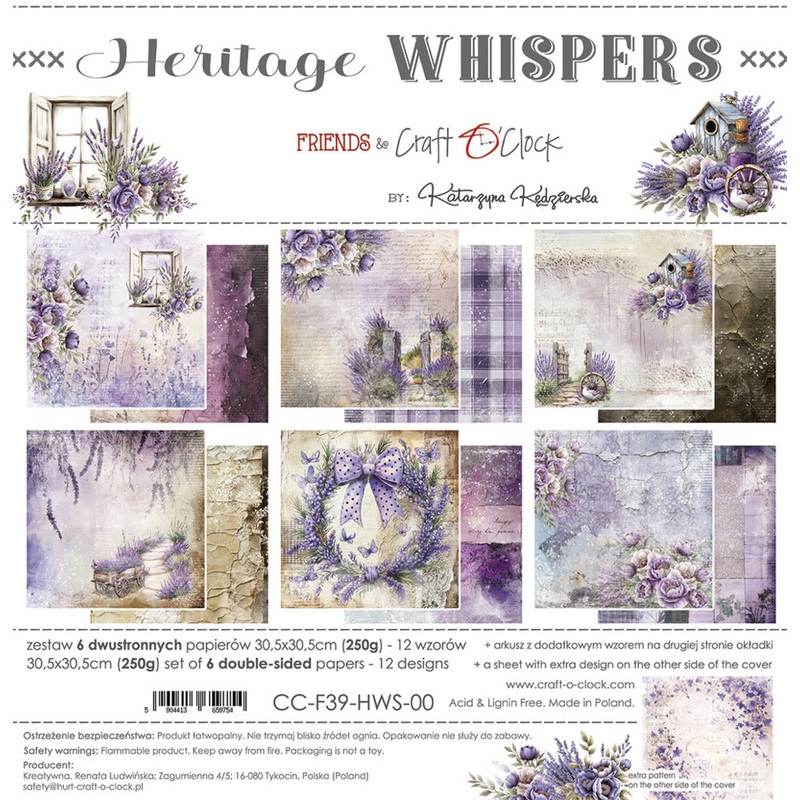 Craft O’Clock – 12X12 Paper Pad, Heritage Whispers