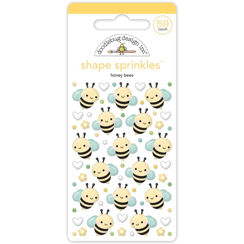 Doodlebug Sprinkles Adhesive Glossy Enamel Shapes – Honey Bees