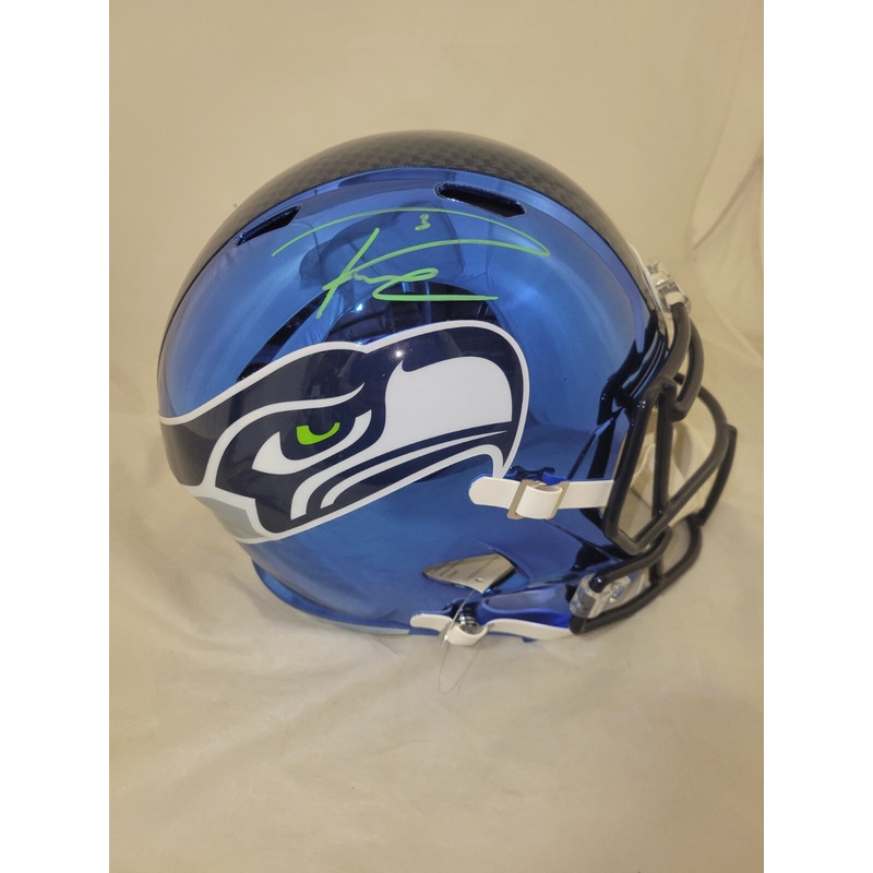 RUSSELL WILSON SIGNED SEATTLE SEAHAWKS CHROME SPEED REPLICA HELMET FANATICS