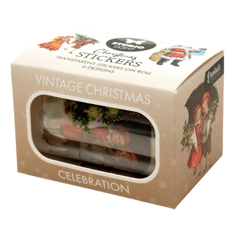 Studio Light Clear Stickers Vintage Christmas Celebration 6 Designs Essentials 5 Meter