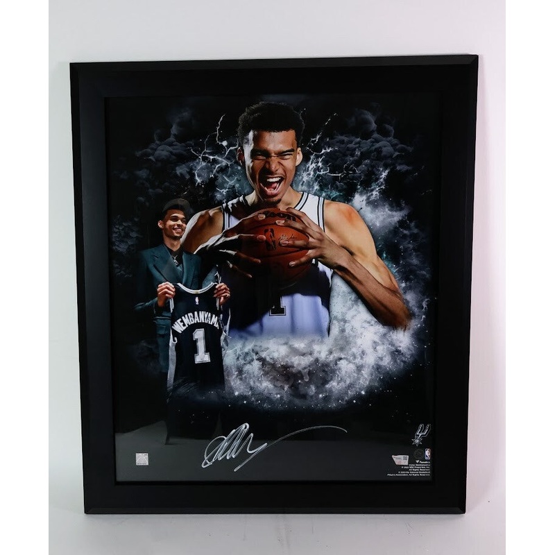Victor Wembanyama Autographed 19.5×23.5 Photo Framed Fanatics COA