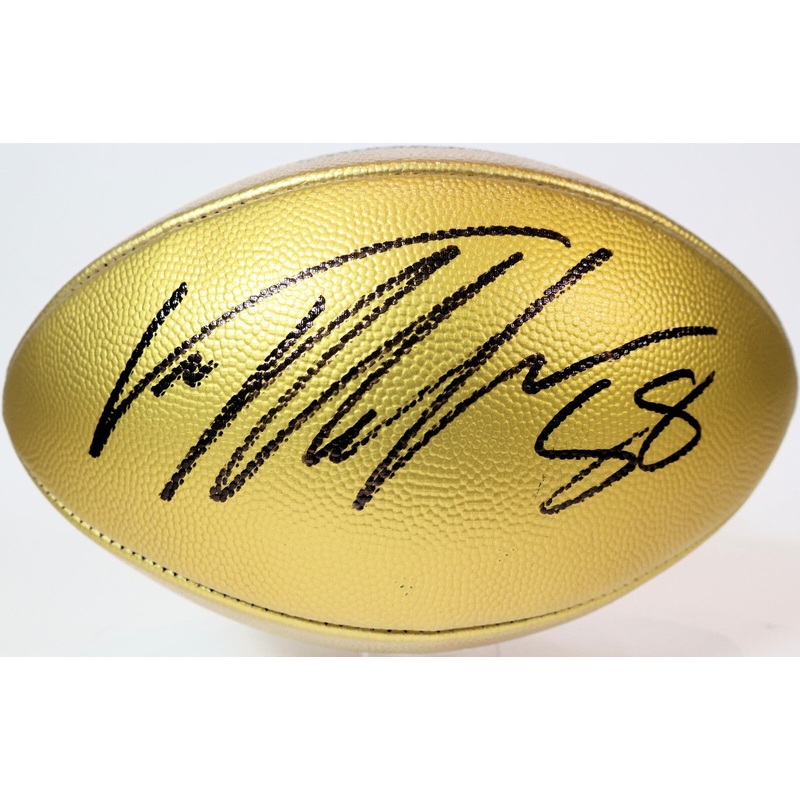 Von Miller Autographed SB 50 Commemorative Gold The Duke NFL Game Ball BAS COA