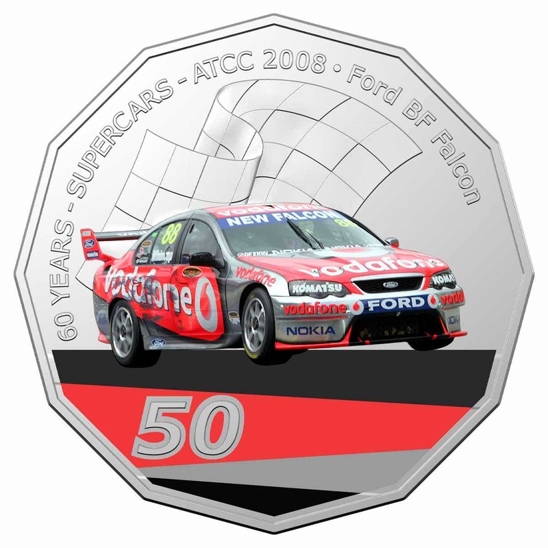 60 Years of Australian Supercars 2020 50c – 2008 Ford BF Falcon Uncirculated Coin