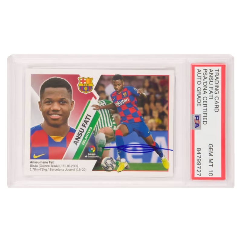 Ansu Fati Signed 2019-20 Panini Colecciones Este Liga Rookie – PSA 10 Autograph