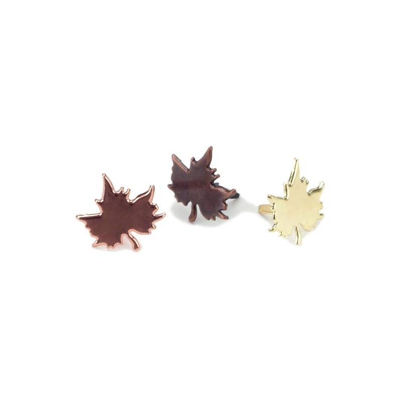 Creative Impressions Metal Paper Fasteners 50/Pkg Leaves – Metallic