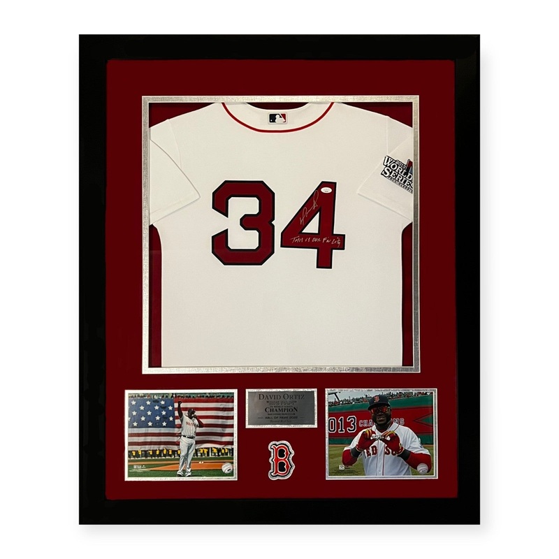 David Ortiz Signed Autographed Jersey This Is Our F’in City Inscription Framed
