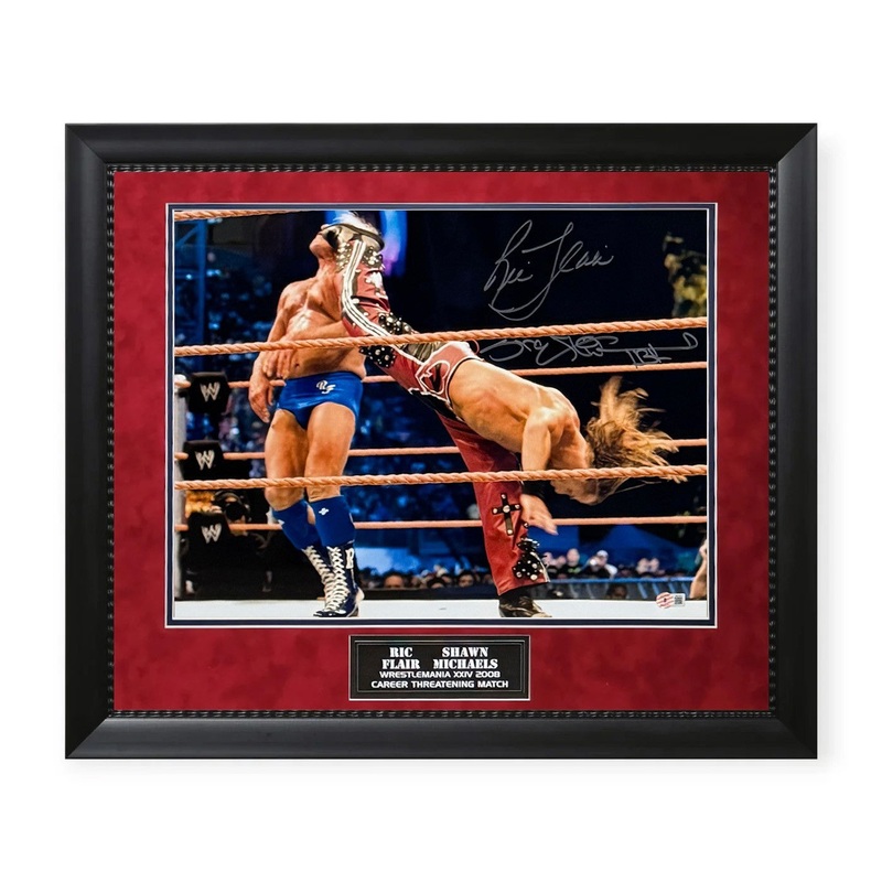 Ric Flair & Shawn Michaels WWE Autographed 16×20 Photograph Framed To 23×27