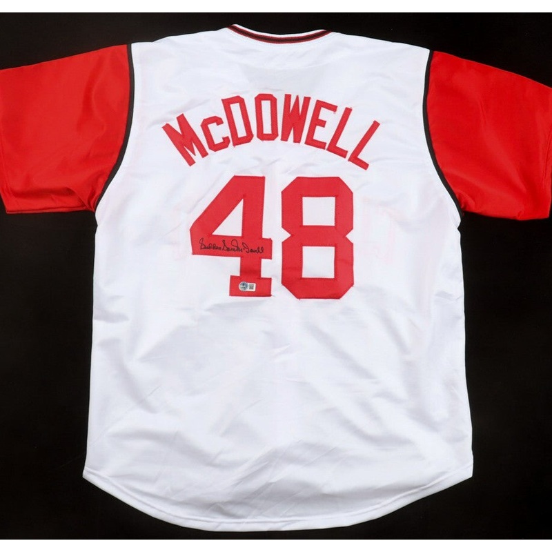 Sam McDowell Signed Cleveland Indians Jersey Inscribed Sudden (Beckett)