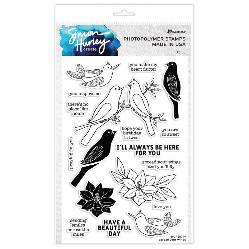 Simon Hurley create. Clear Stamps 6X9 Spread Your Wings