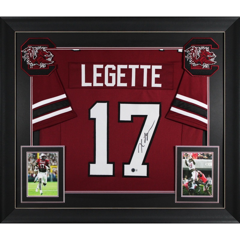 South Carolina Xavier Legette Signed Maroon Pro Style Framed Jersey BAS Wit 2