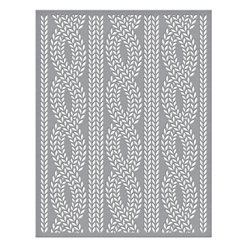 Spellbinders Cable Knit Stencil from the Tinsel Time Collection