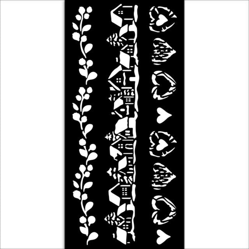Stamperia Thick Stencil, The Owl’s House – 3 Stripes