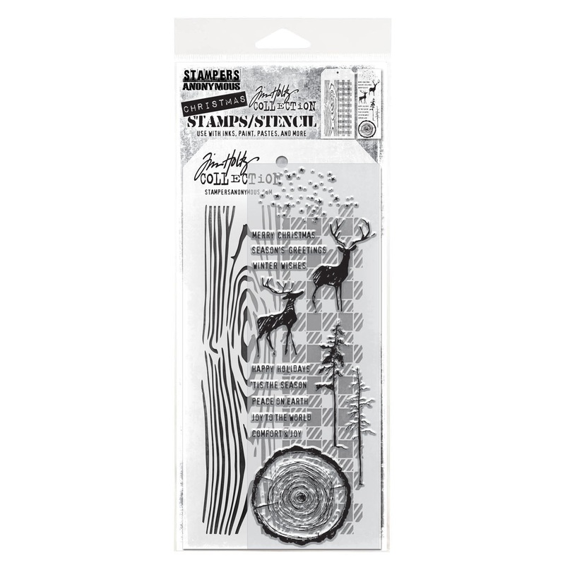 Stampers Anonymous Media #57 Tim Holtz Clear Stamp and Stencil