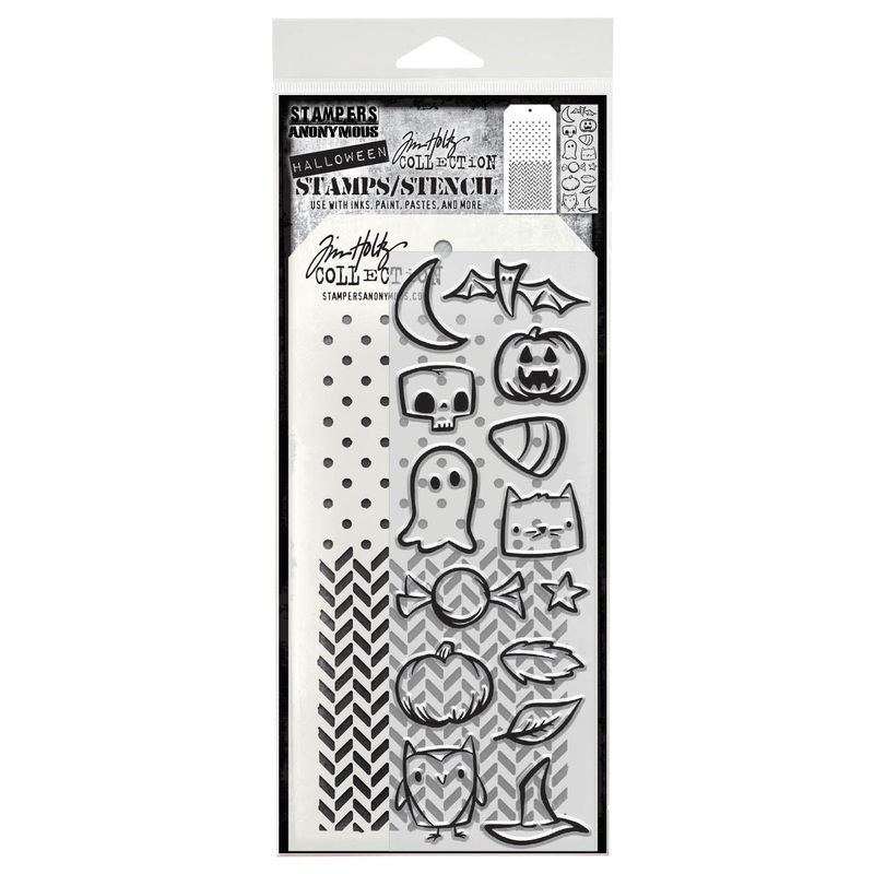 Stampers Anonymous Tiny Frights Tim Holtz Clear Stamp and Stencil