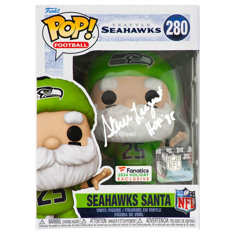 Steve Largent Signed Seahawks SANTA Funko Pop Doll #280 w/HOF’95 – (SS COA)