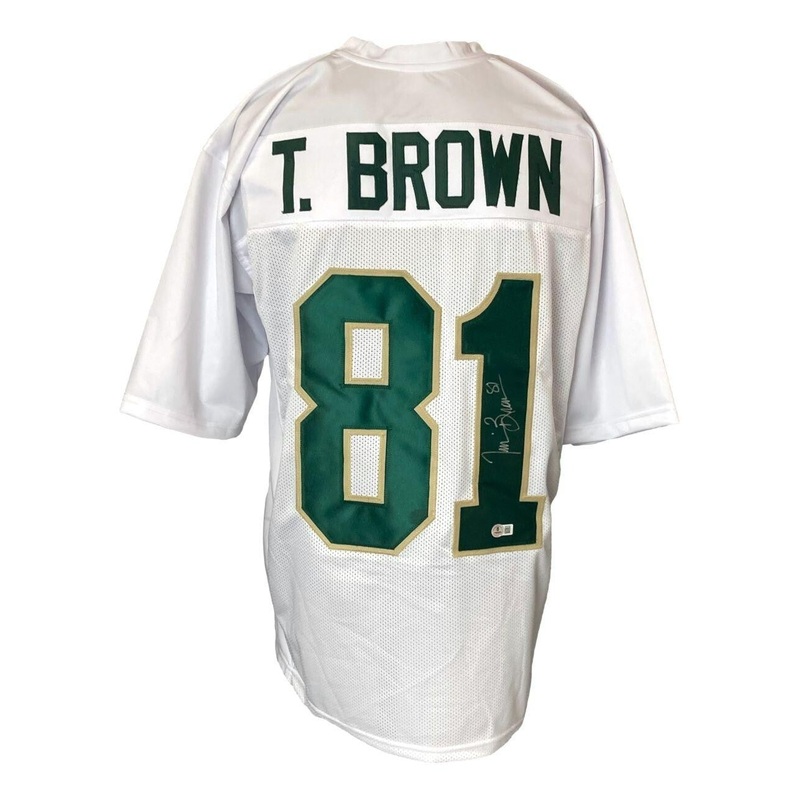 Tim Brown Signed Notre Dame Fighting Irish Jersey (Beckett) Oakland Raiders W.R.
