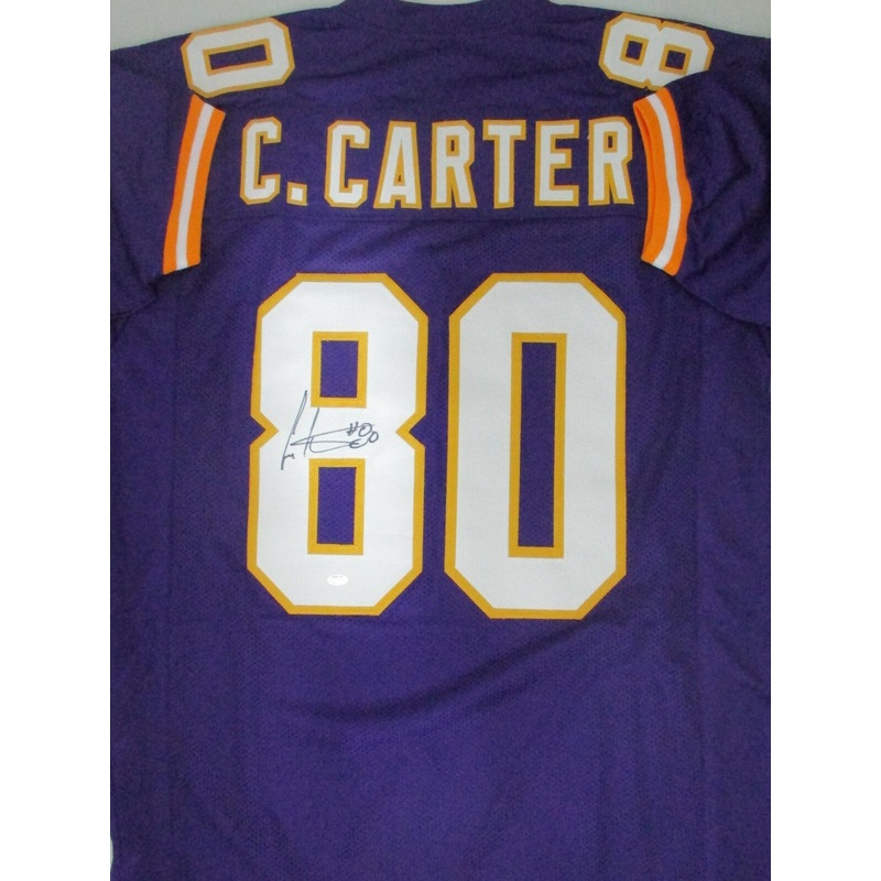 Vikings Hall of Famer CRIS CARTER #80 Signed Custom Replica Purple Jersey AUTO