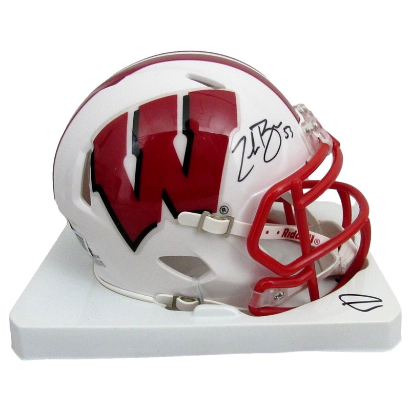 Zack Baun Signed/Autographed White Mini Football Helmet Wisconsin Beckett 198925