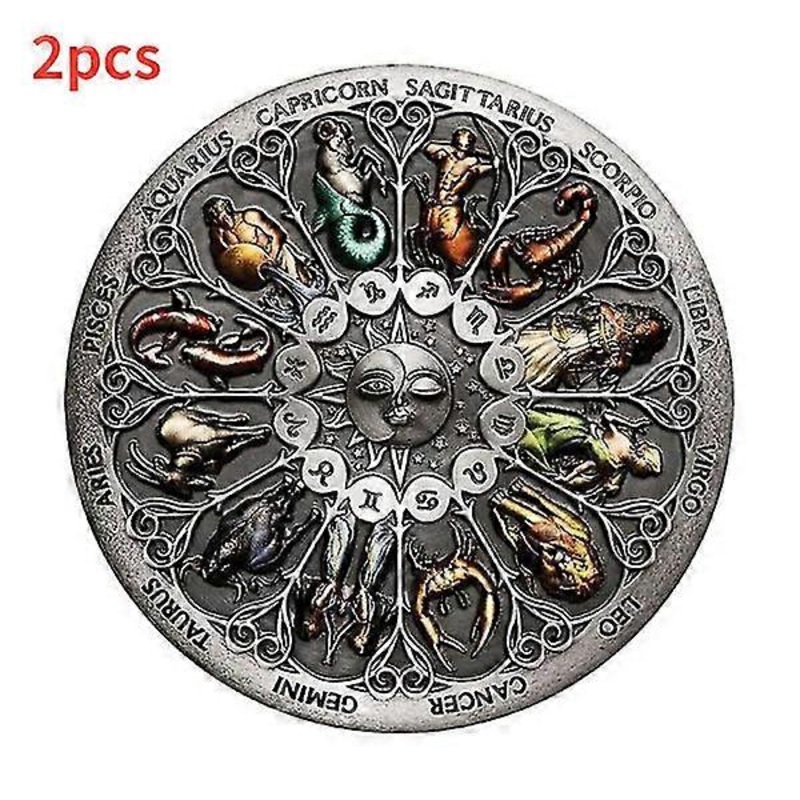 2pcs Zodiac Commemorative Coin Lady Luck Guardian Coin