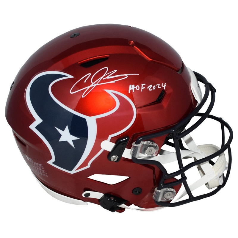 ANDRE JOHNSON SIGNED HOUSTON TEXANS RED AUTHENTIC SPEEDFLEX HELMET W/ HOF 2024