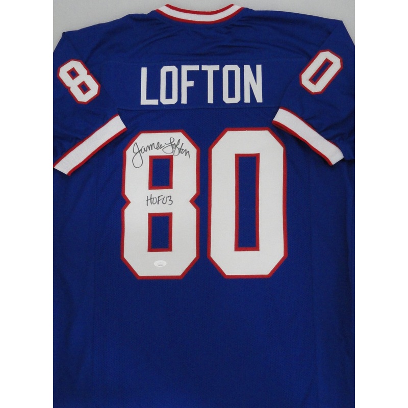 Bills Hall of Famer JAMES LOFTON Signed Custom Replica Jersey AUTO w/ HOF 03 JSA