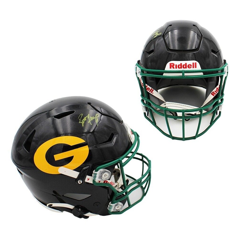 Brett Favre Signed Packers Speed Flex Authentic Custom Gloss Black w/ Yellow G