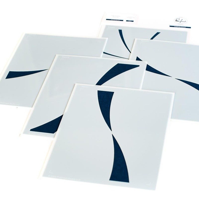 Pinkfresh Studio Stencils 4.25X5.25 5/Pkg Swirl Background Layering