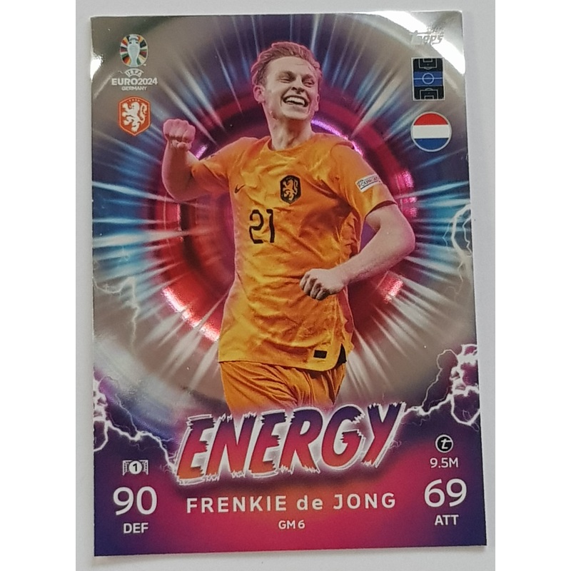 Topps Match Attax UEFA Euro 2024 Frenkie de Jong Energy #GM6 Trading Card