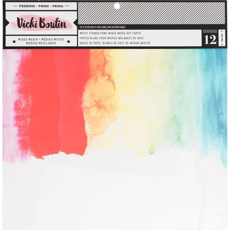 Vicki Boutin Mixed Media Foundations Paper 12X12 12/Pkg – Smooth White, 140lb