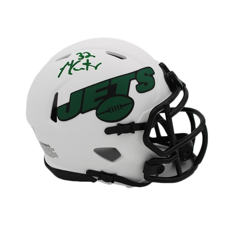Michael Carter Signed New York Jets Speed Lunar NFL Mini Helmet
