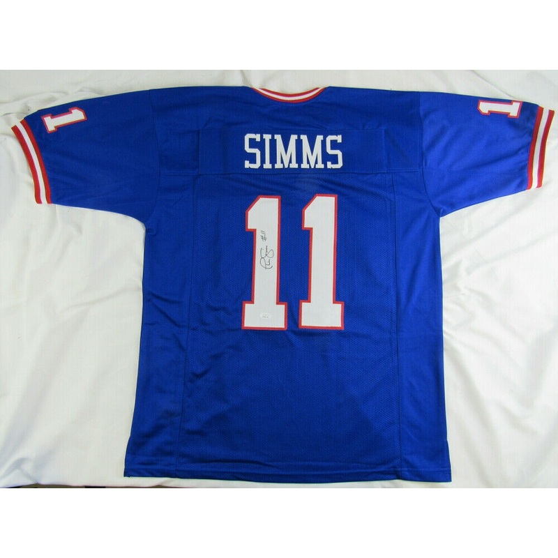 Phil Simms Signed New York Giants Jersey (JSA COA) Super Bowl XXI MVP QB