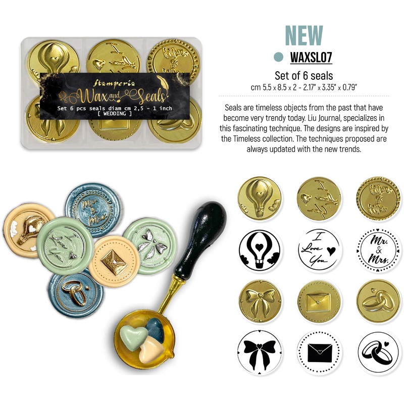 Stamperia Wax and Seals – Set 6 Seals – Wedding