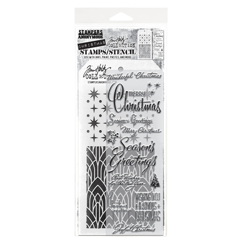 Stampers Anonymous Media #56 Tim Holtz Clear Stamp and Stencil